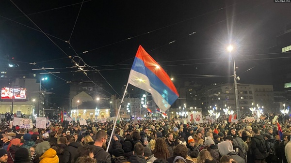 Protest Trg Slavija 22. dec VOA